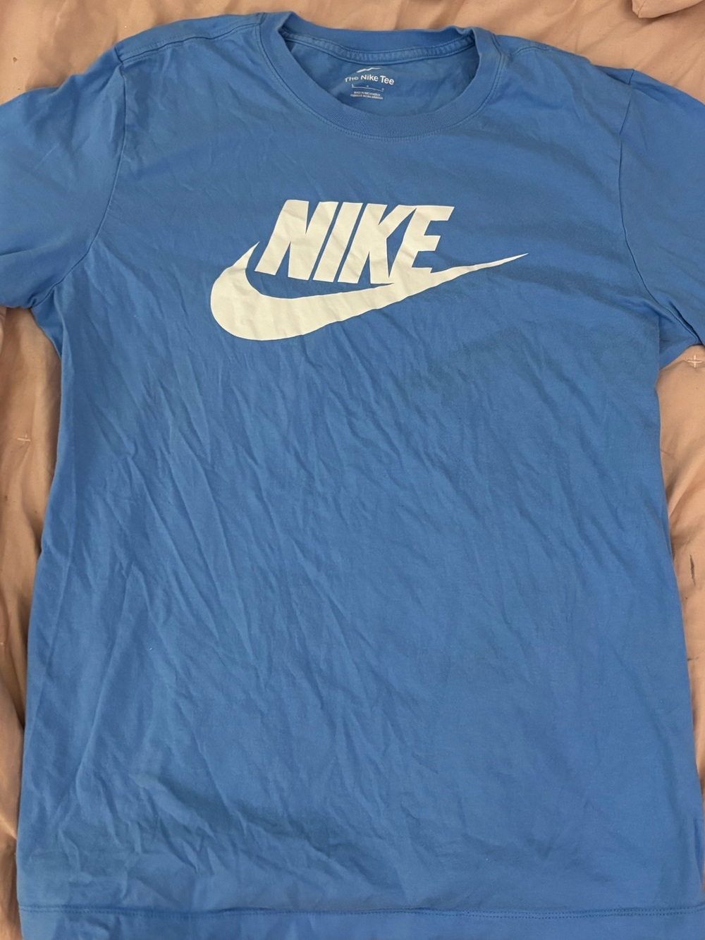 Nike Blue Short-Sleeve Tee with White Swoosh
